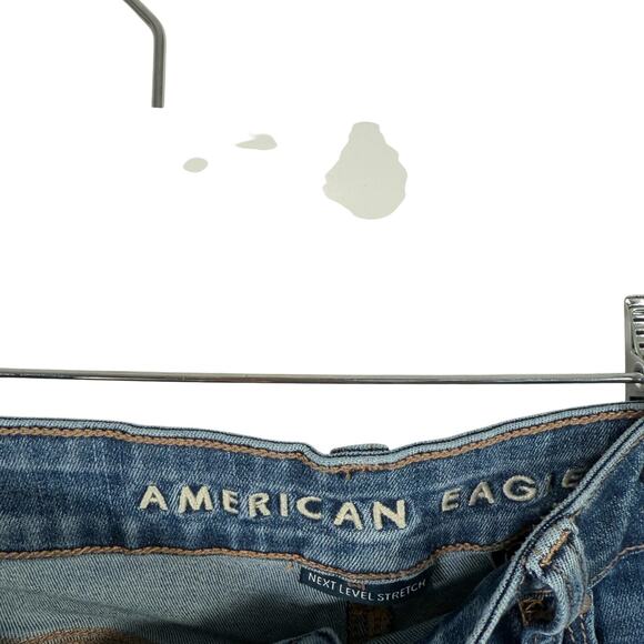 American Eagle High Rise Skinny Kick Jeans Medium Wash Stretch Womens 16 - Picture 3 of 8